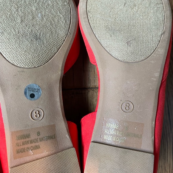 Charlotte Russe Pink red cut out pointed flats - Picture 5 of 5